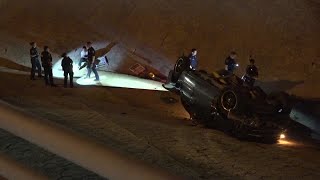 100 mph chase ends with crash that flipped vehicle