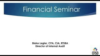 CFISD Financial Seminar - September 2019