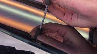 ASMR Dent repair in front of a crash bar on a Lexus door.