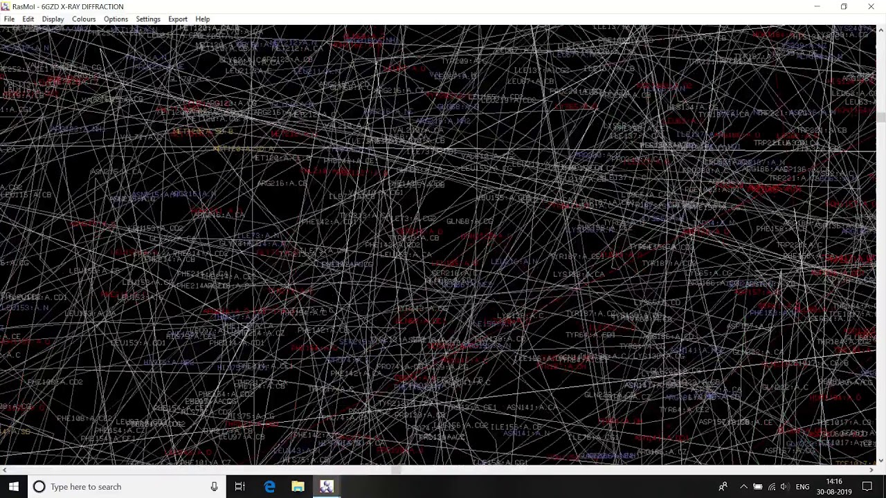 Protein | Keratin | labeled | Structure on RasMol ......