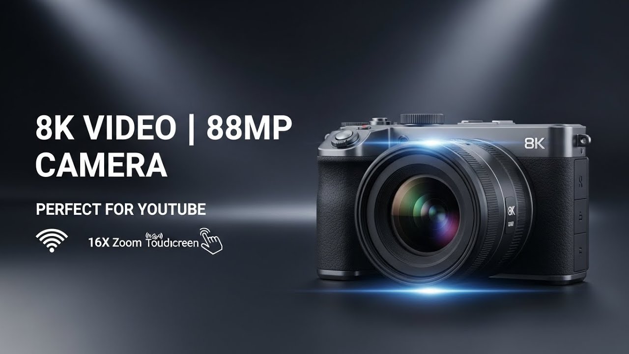 8K Digital Camera Review | 88MP WiFi Vlogging Camera with 16X Zoom & Touchscreen