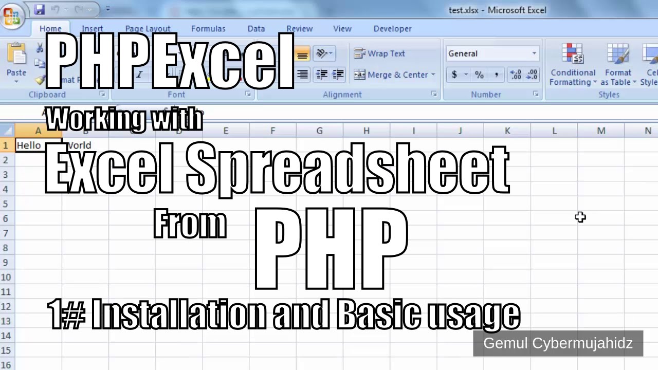 Phpexcel : Working With Excel Spreadsheet In Php #1 How To Install And Test Php Excel