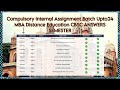 Compulsory Internal Assignment Batch Upto24|MBA Distance Education CBSC Mcq Answer Semester#unom#mba