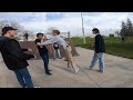 Skaters Try to Fight Scooter Riders