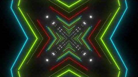 Tunnel With Neon Lights,, Background Vj Loop Video 4k 1 Minutes Nature Meditation Music