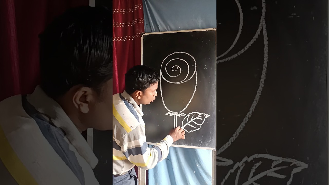 How to draw a Rose for kids 