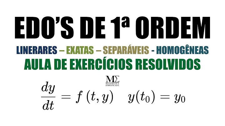 Equações diferenciais ordinárias de primeira ordem exercícios resolvidos