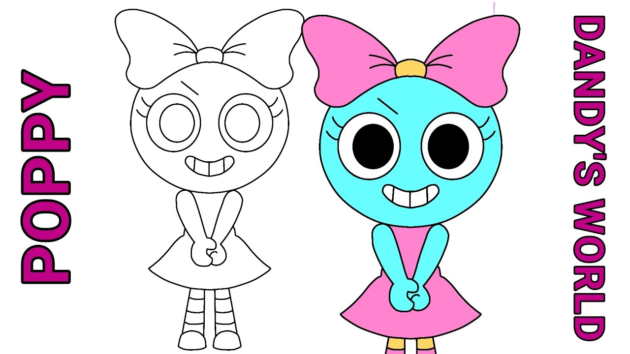 How to draw POPPY from DANDY'S WORLD | Simple drawing tutorial - YouTube