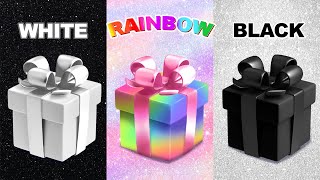 Choose your gift 🎁💝🤮|| 3 Gift Box Challenge WHITE - RAINBOW - BLACK  #giftboxchallenge 🎁💝✨️🤮
