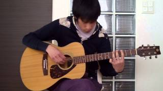 Video thumbnail of "bjork - human behaviour - solo guitar"