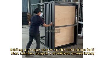 Wooden floor pull-out display stand