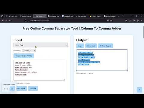 Free Online Comma Separator Tool 🔥 | Convert Column to Comma in 1 Click! #commas  #column