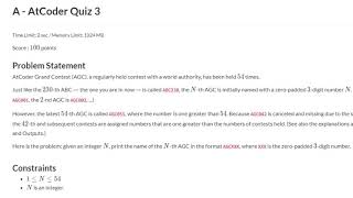 Atcoder Quiz 3 AtCoder Beginner Contest 230 Solution