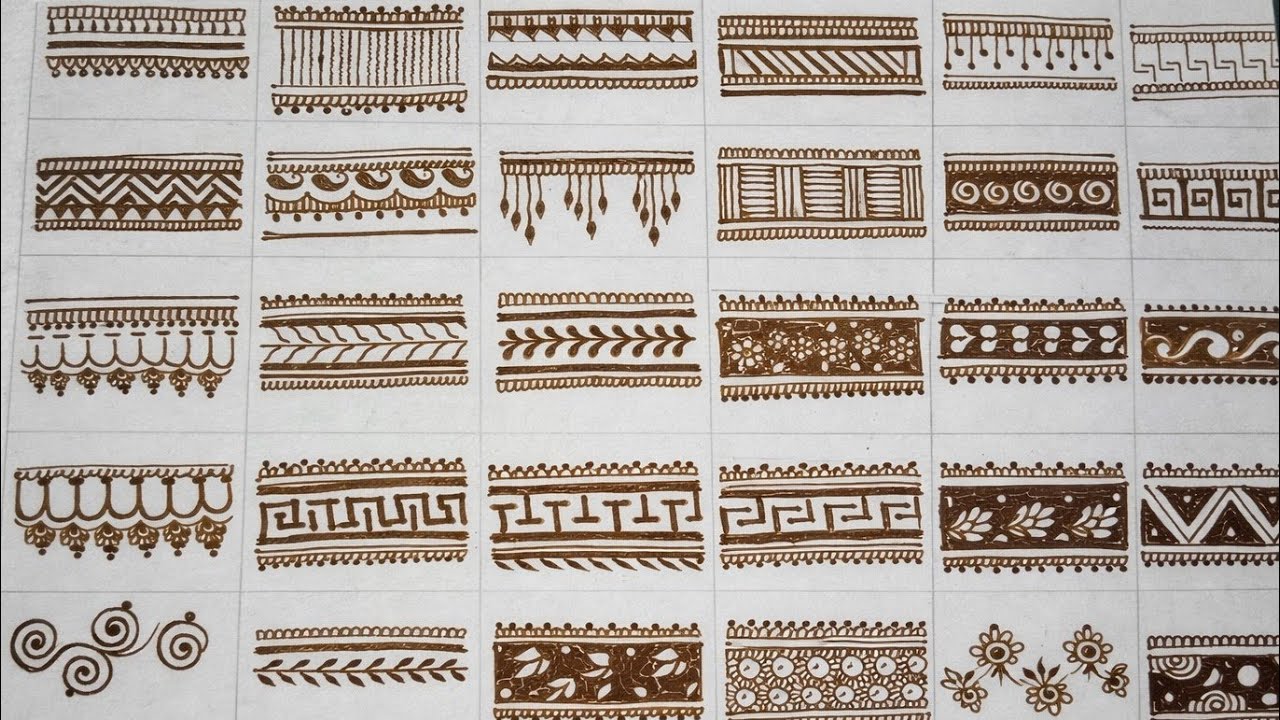 Bridal Basic Border Design || Basic To Advance Designs || artistic asiya❤️ #viralvlogs #borderdesign