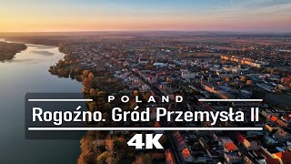 Rogoźno. Gród Przemysła II. Best cinematic drone video.