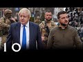 Prime Minister Boris Johnson and President Zelenskyy walk around Kyiv