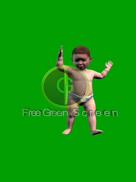 Baby Dancing Charleston  Green Screen HD #greenscreen #dance #animation #chroma #samba #blender