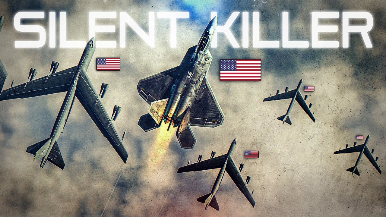 F-22 Raptor Escorting B-52 Stratofortress | Digital Combat Simulator ...