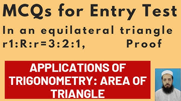 MCQs 100: In an equilateral triangle  r1: R: r, (a) 1:2:3, (b) 1:2:2, (c) 1: 1: 2, (d) 3 : 2 : 1,