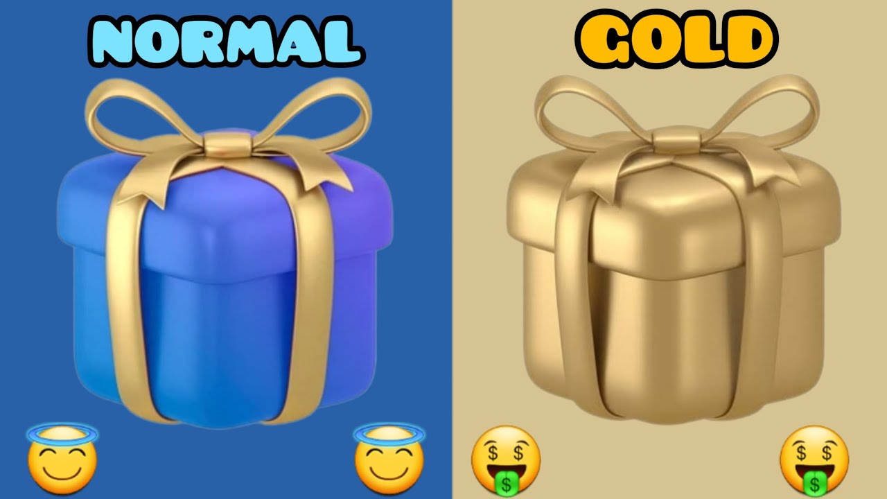 Normal Gifts choose your gift but (normal vs gold) ๐ choose one gift ๐ - YouTube