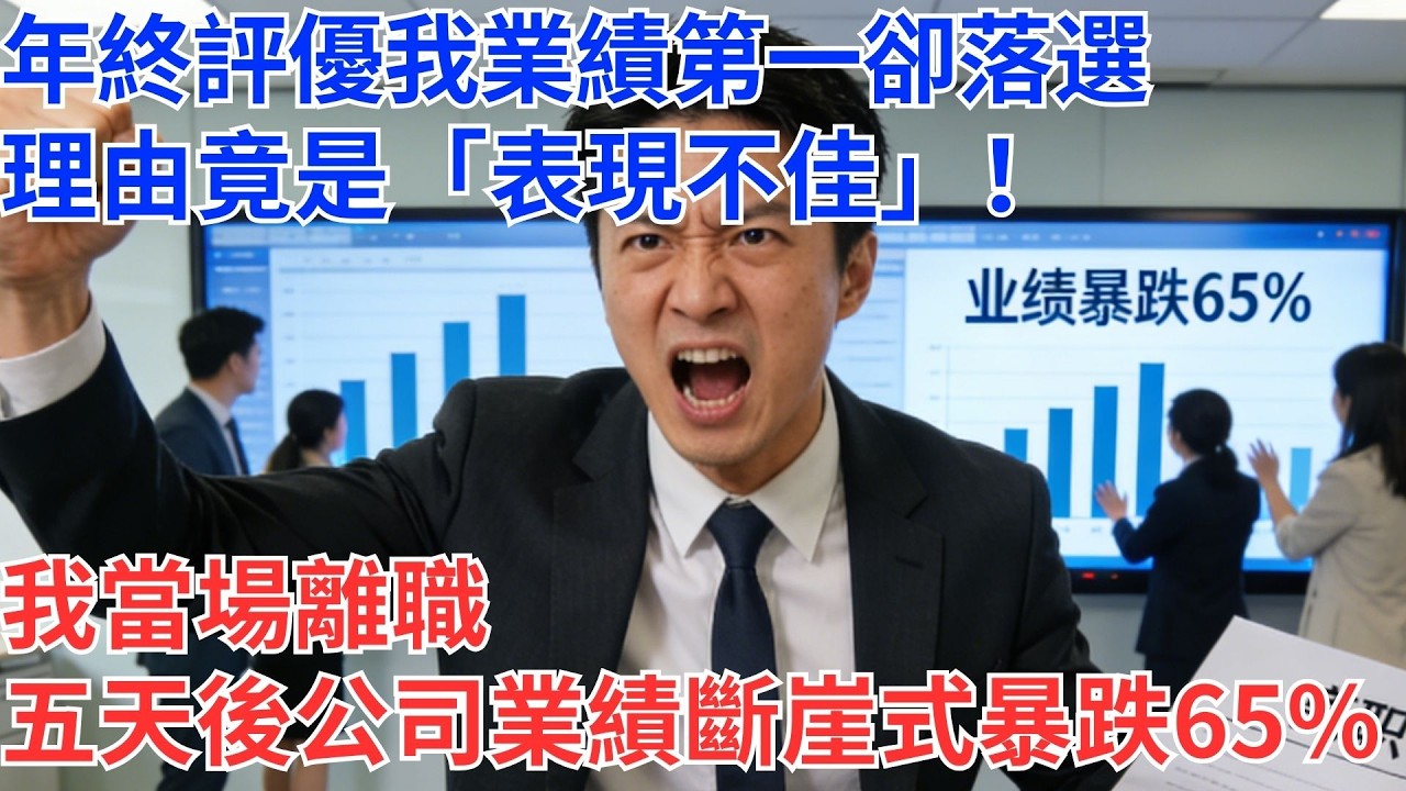 年終評優我業績第一竟落選，主管給的理由是『表現不佳』！我二話不說遞辭呈，五天後公司營收崩跌65%…全團隊傻眼#為人處世#生活經驗#情感故事#职场