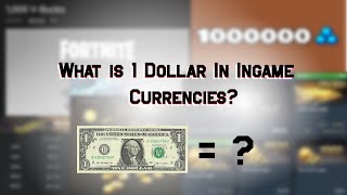 Converting $1 into Ingame Currencies