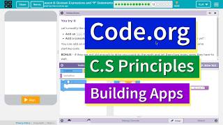 Boolean Expressions and If Statements Lesson 8.13 Tutorial with Answers Code.org CS Principles