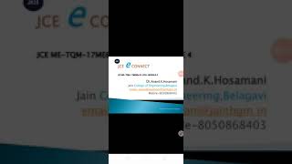 JCE ME TQM 17ME664 MODULE 4