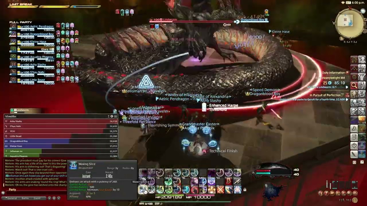 FFXIV - M4 Lindwurm fight | Reaper Training