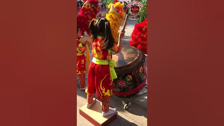 Bé Gái 7 Tuổi Đánh Trống Múa Lân Cực Hay Lắc Lư Nhịp Trống \ 7 Year Old Kid Lion Dance #Shorts
