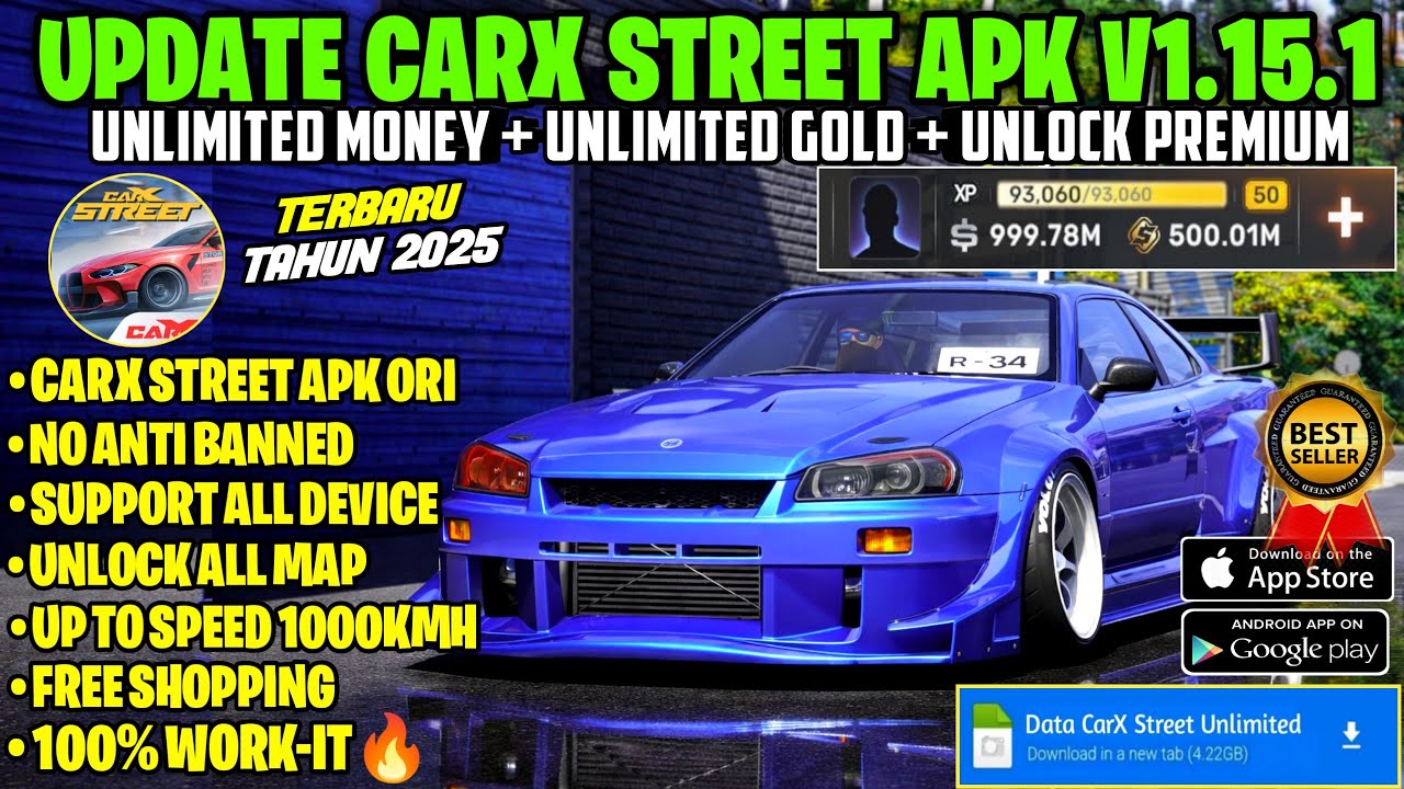 CarX Street MOD APK v1.15.1 Gameplay - Unlimited Money, Unlocked All Car Work Android & los