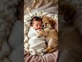 Two little angels, one perfect cuddle 🤍🐶👶 #shorts #puppy #babyanddog #love