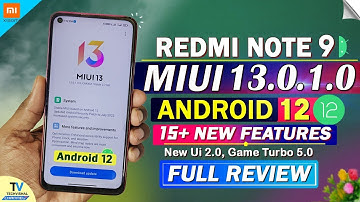 Redmi Note 9 New MIUI 13.0.1.0 Android 12 Update Review | 15+ New Features | MIUI 13 Redmi Note 9
