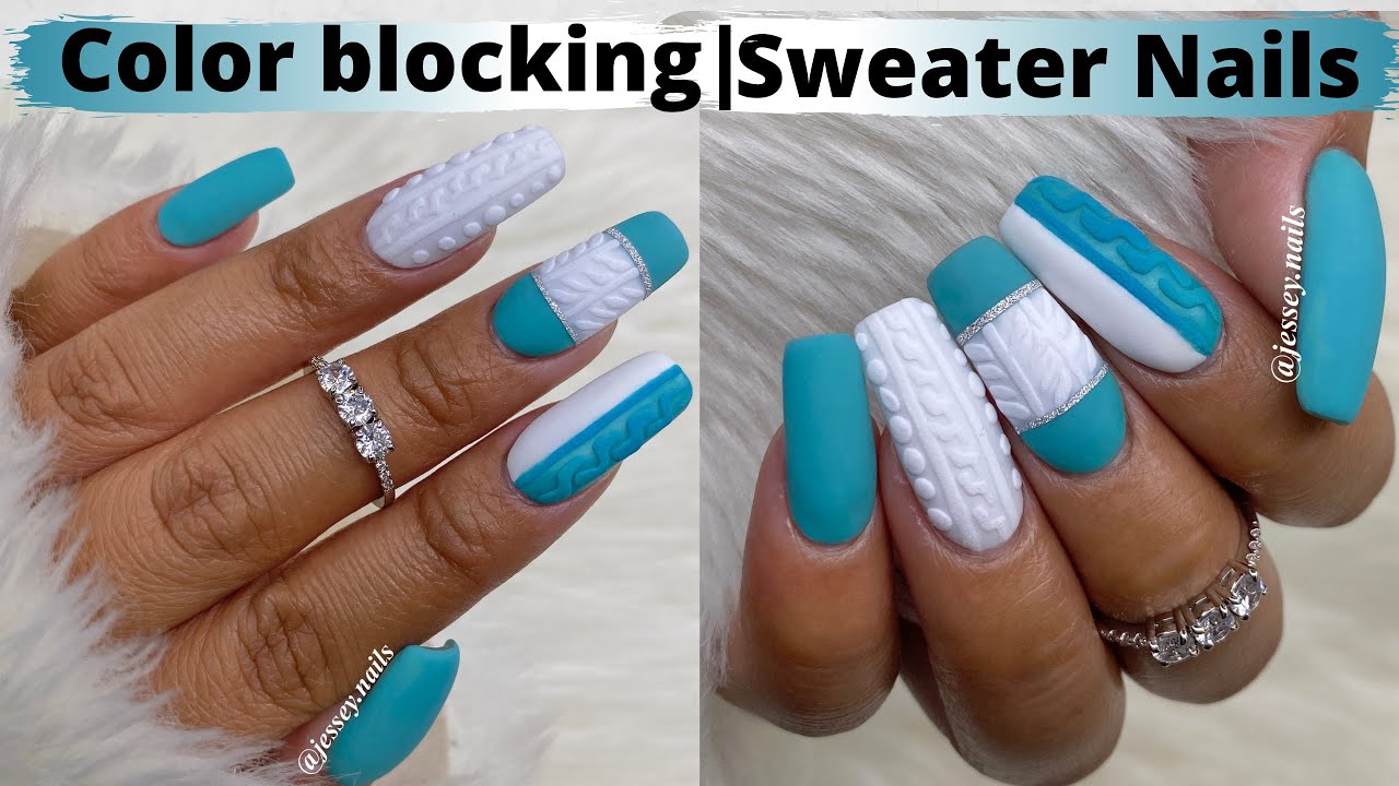 HOW TO DO SWEATER NAILS COLOR BLOCKING TUTORIAL DIP POWDER NAILS YouTube