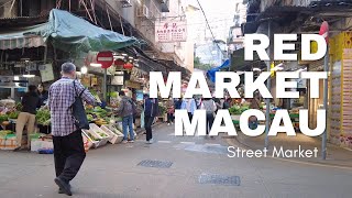 Red Market Macau 4pm walk tour (cheap street market for daily foods) [4k]