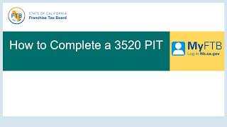 How to complete a POA 3520 PIT