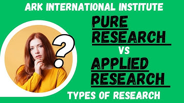 Pure/Basic Research VS Applied Research, Types of Research By ARK, From ARK INTERNATIONAL INSTITUTE