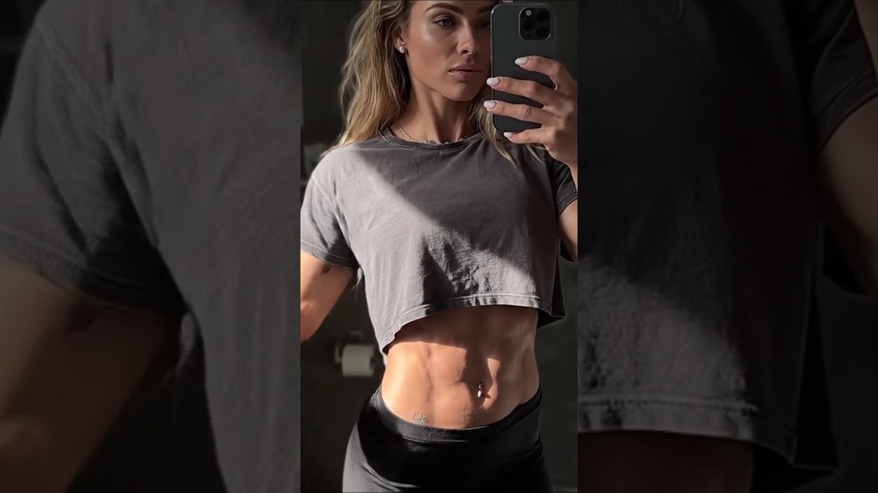 German Fitness Babe Flex 💪🔥 Abs =😵😳😱😍😍 