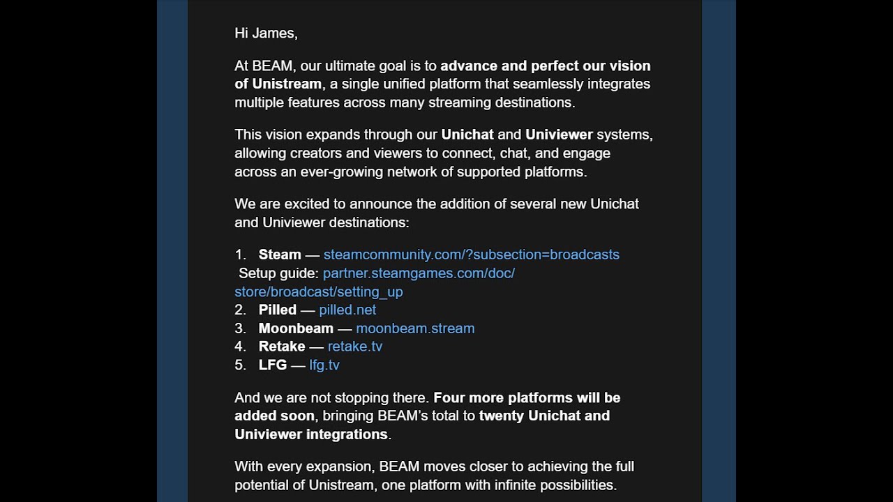 syfy88man Game Channel Setting up Steam through BEAM Platform