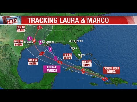 Live: Tracking Tropical Storms Laura, Marco  | NBC News