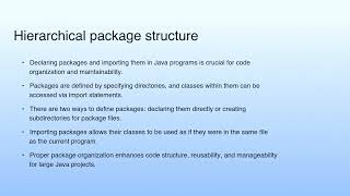 Hierarchical package structure | Lecture 17: Packages-I