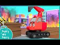 🚧 Construction Site Fire - Saves the Day!  🚜 | Digley and Dazey | Kids Construction Truck Cartoons