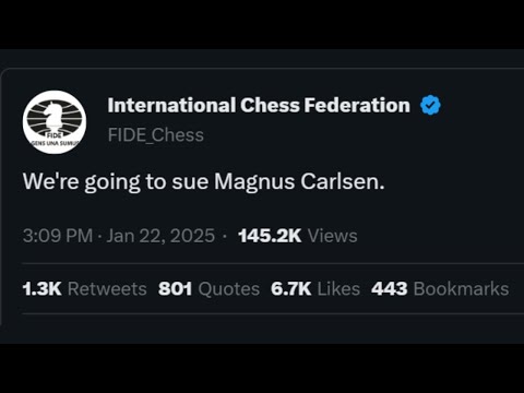 FIDE Threaten Legal Action Against Magnus Carlsen & Freestyle Chess
