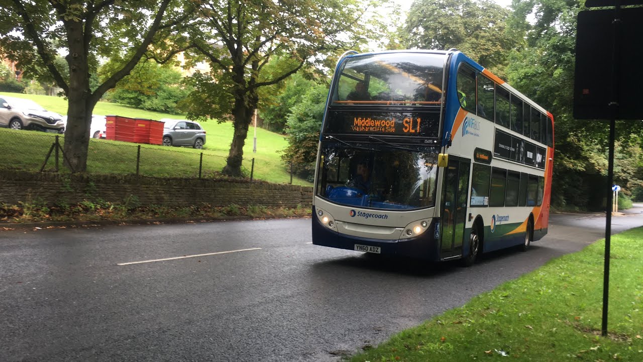 Stagecoach Sheffield 15695 heads along Middlewood Road with a SL1
