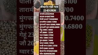 बीकानेर मंडी के भाव /22/05/ 2026 ग्वार सरसों मेथी जीरा भाव मे शानदार तेजी, Bikaner Mandi Bhav Today