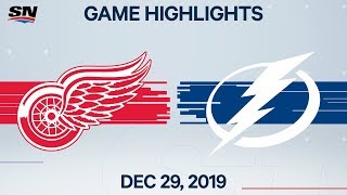 NHL Highlights | Red Wings vs. Lightning - Dec. 29, 2019