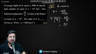 If average depth of an ocean is 4000 m and the bulk modulus of water is  2 × 10^9 Nm−2, then Profile