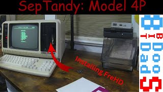 Upgrading a TRS-80 Model 4P with FreHD hard drive emulator.