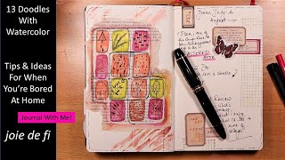 13 Doodles To Get You Started With Watercolor 💓Junk Journal Tips and Ideas When You're Bored At Home