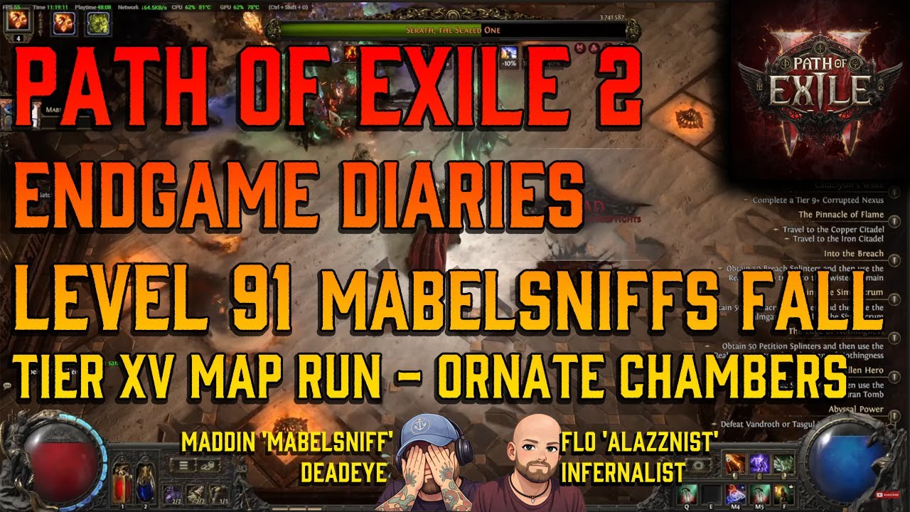 PoE2 Endgame Diaries -  Ornate Chambers [Lvl91, Tier XV map run] Path of Exile 2 coop Gameplay